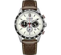 Citizen Eco-Drive Herrenuhr Edelstahl, Weiß, 39.9 mm, CA4714-04A | Analog Chronograph, Kristallglas, 10 bar Wasserdicht, 270 Tage Gangreserve, Stoppuhr: Max. 60 Min, Datum