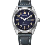 Citizen Eco-Drive Herrenuhr Super Titanium ™, Blau, 42 mm, BM8560-45LC | Eco-Drive Solar, Keine Batterie Nötig, Saphirglas, 10 bar Wasserdicht, 180 Tage Gangreserve, Tag/Datum, Lederband