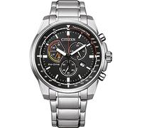 CITIZEN Eco-Drive Solar Herren Armbanduhr aus Edelstahl in der Farbe Silber-Schwarz 42mm, Wasserdichtigkeit: 10Bar, AT1190-87E