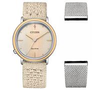 Citizen Damenuhr L EM1006-40A – Eco-Drive Solar, Edelstahl, Textilband, Wechselarmband