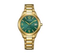 Citizen FE6122-64X Eco-Drive Solar-Damenuhr Petrolgrün Gelbgold 50m wasserdicht Ø33,5mm