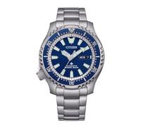 CITIZEN Herrenuhr Automatik Promaster Marine Silberfarben/Blau mit Wechselband NY0161-63LE