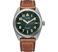 Citizen Analog Herren Uhr In Leder/Titan Braun/Grau | BM8560-11X