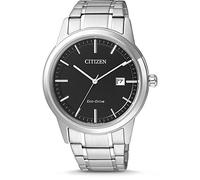 CITIZEN Herren Analog Quarz Uhr mit Edelstahl Armband AW1231-07E, Schwarz | Eco-Drive Solar, Keine Batterie Nötig, Kristallglas, 4 bar Wasserdicht, 240 Tage Gangreserve, Datum, Edelstahlband