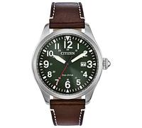 CITIZEN Herren Analog Quarz Uhr mit Leder Armband BM6838-09X
