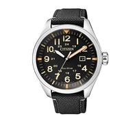 Citizen Herren Analog Quarz Uhr mit Nylon Armband AW5000-24E, Schwarz