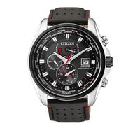 Citizen Herren Armbanduhr AT9036-08E Funk Eco-Drive mit Lederband Schwarz