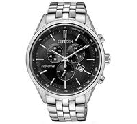 Citizen Herren Chronograph Quarz Uhr mit Edelstahl Armband AT2141-87E, Schwarz