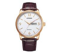 Citizen Herren Eco-Drive Solar Armband-Uhr aus Edelstahl mit Leder Band - BM8553-16AE