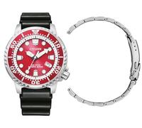 Citizen Herrenuhr Eco-Drive Solar Promaster mit Edelstahl Gliederband und Gummiband BN0159-15XM-Set