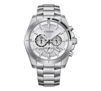 Citizen Herrenuhr Edelstahl, Silberfarben, 44 mm, AN8200-50A | Analog Chronograph, Kristallglas, 10 bar Wasserdicht, Datum, Stoppuhr: Max. 60 Min, Edelstahlband