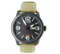 Citizen Urban Eco Drive Herren-Armbanduhr BM8476-23E, Schwarz/Beige, Gurt
