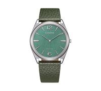 Citizen Herrenuhr Suratto AR3120-32X – 38,5 mm Solar Edelstahl Saphirglas Grün Lederarmband