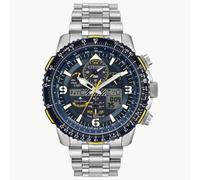 Citizen Herren Eco-Drive Solar Armbanduhr aus Edelstahl mit Edelstahl Band - Promaster Skyhawk Blue Angel - JY8078-52L