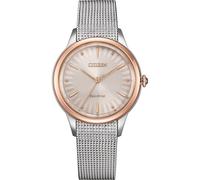 CITIZEN L Damenuhr Eco-Drive Solar mit Edelstahl Milanaiseband Bicolor/Rosé EM1156-80X