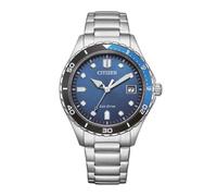 CITIZEN Eco Drive Marine AW1821-89L time-only Unisex Watch with Steel Blue Background