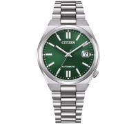 CITIZEN Damenuhr Automatik mit Edelstahl Gliederband 37 MM Saphirglas Datum Dunkelgrün NJ0200-50X