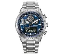 Citizen Promaster Sky Pilot JV2000-51L Eco-Drive U830 Herren-Armbanduhr, Edelstahl, blaues Zifferblatt, multifunktional, 20 ATM