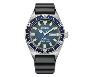 Citizen PROMASTER Mechanical Diver Herrenuhr, Blau, 41 mm, NY0129-07LC | Mechanisch, Handaufzug Nötig, Kristallglas, 20 bar Wasserdicht, 42 Stunden Gangreserve, Gummiband (Urethan)band