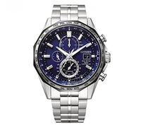 Citizen Radio Controlled Eco Drive Herren Armbanduhr aus Titan in der Farbe Silber-Blau 44mm, Wasserdichtigkeit: 10 Bar, AT8218-81L