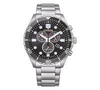 CITIZEN Sport Chrono AT2568-82E Men's Chronograph Watch, Black Steel Background