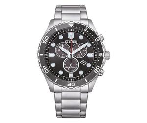 CITIZEN Sport Chrono AT2568-82E Men's Chronograph Watch, Black Steel Background