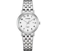 Citizen Sports Damen Armbanduhr aus Edelstahl in der Farbe Silber 28mm, Wasserdichtigkeit: 5 Bar, EU6090-54A