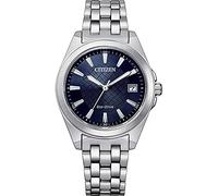 Citizen Sports Eco Drive Damen Armbanduhr aus Edelstahl in der Farbe Silber-Blau 33,5mm, Wasserdichtigkeit: 10 Bar, EO1210-83L