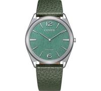 Citizen AR3120-32X Suratto Herrenuhr 38,5 mm Solar Edelstahl Saphirglas Grün Lederarmband