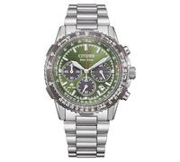 Citizen CA4664-60W Eco-Drive Herrenuhr Chronograph Stahl/Grün