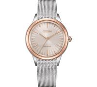 CITIZEN L Damenuhr Eco-Drive Solar mit Edelstahl Milanaiseband Bicolor/Rosé EM1156-80X