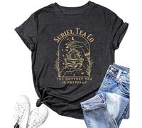 City of Starlight Shirt Damen Acotar Velaris Night Court Vintage Graphic Tee Lustig Brief Gedruckt Kurzarm Tops, grau dunkel, Klein