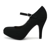 CITYCLASSIFIED Dennis High Heel Pumps mit verstellbarem Knöchelriemen, Schwarz, 40.5 EU