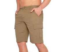CityComfort Cargo Shorts Herren, Kurze Cargo Hosen Herren mit Taschen, 100% Baumwolle (Beige, 2XL)