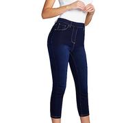CityComfort Crop Jeggings Damen High Waist - Bequeme und stylische Jeggins - Damen Jeggings geeignet für Casual oder Semi-Casual Wear (Dunkelblau, 38)