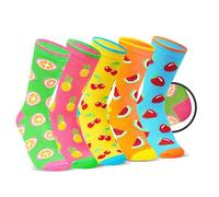 CityComfort - Damen Bunte Socken, Socken Lustig für Teenager-Mädchen & erwachsene Frauen, bequem Damensocken für Freizeitkleidung, 5er-Set, passend für Größe EU 37-41, mehrfarbige Früchte