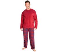 CityComfort Langes Pyjama-Set für Herren (Burgunderrot, L)
