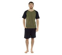 CityComfort Schlafanzug Herren Kurz, Pyjama Herren Kurz, M - 3XL (Khaki, L)