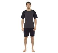 CityComfort Schlafanzug Herren Kurz, Pyjama Herren Kurz, M - 3XL (Schwarz, M)