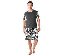 CityComfort Schlafanzug Herren Kurz, Pyjama Herren Kurz, M - 3XL (Tarnfarben Grau, L)
