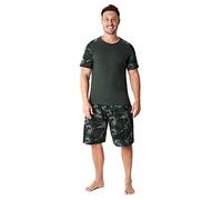 CityComfort Schlafanzug Herren Kurz, Pyjama Herren Kurz, M - 3XL (Tarnfarben Grün, M)