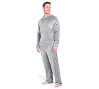 CityComfort Schlafanzug Herren Lang, 2-Teiliges Herren Pyjama Set, Geschenk für Männer (Hellgrau, 3XL)
