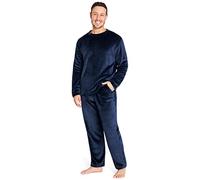 CityComfort Schlafanzug Herren Lang, 2-Teiliges Herren Pyjama Set, Geschenk für Männer (Navy, 3XL)