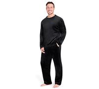 CityComfort Schlafanzug Herren Lang, 2-Teiliges Herren Pyjama Set, Geschenk für Männer (Schwarz, XXL)
