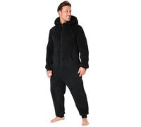 CityComfort Schlafoveralls für Herren und Teenager, Fleece Onesie Jumpsuit Warm Kuschelig Schlafanzug Lang M-3XL - Geschenke für Männer (Schwarz, M)