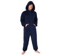 CityComfort Schlafoveralls für Herren und Teenager, Fleece Onesie Jumpsuit Warm Kuschelig Schlafanzug Lang M-3XL - Geschenke für Männer (Dunkelblau, M)