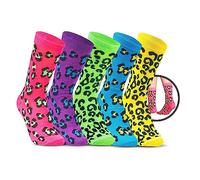 CityComfort Wadenstrümpfe Damen Bunte Socken Lustig für Jugendliche & Frauen, bequeme Damensocken, 5er Set (Leopardenmuster)