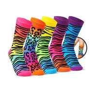 CityComfort Wadenstrümpfe Damen Bunte Socken Lustig für Jugendliche & Frauen, bequeme Damensocken, 5er Set (Gemischter Tierdruck)