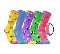 CityComfort Wadenstrümpfe Damen Bunte Socken Lustig für Jugendliche & Frauen, bequeme Damensocken, 5er Set (Tiere)