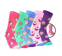 CityComfort Wadenstrümpfe Damen Bunte Socken Lustig für Jugendliche & Frauen, bequeme Damensocken, 5er Set (Mehrfarbig)